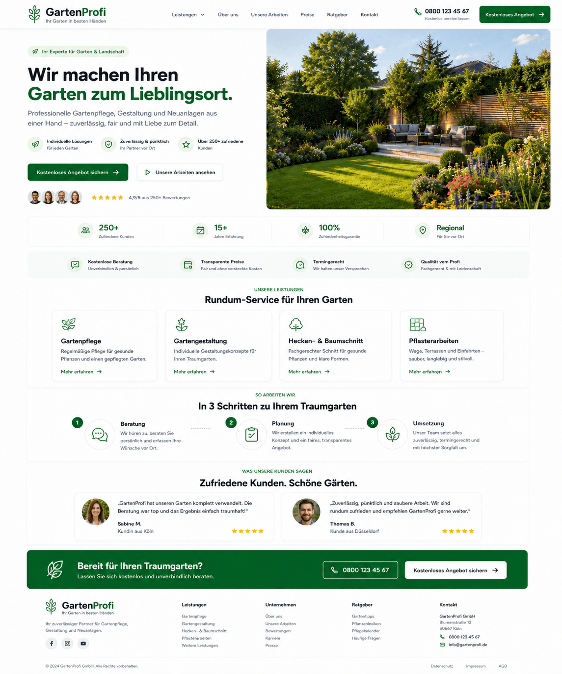 Website nach der Transformation mit LaunchSite