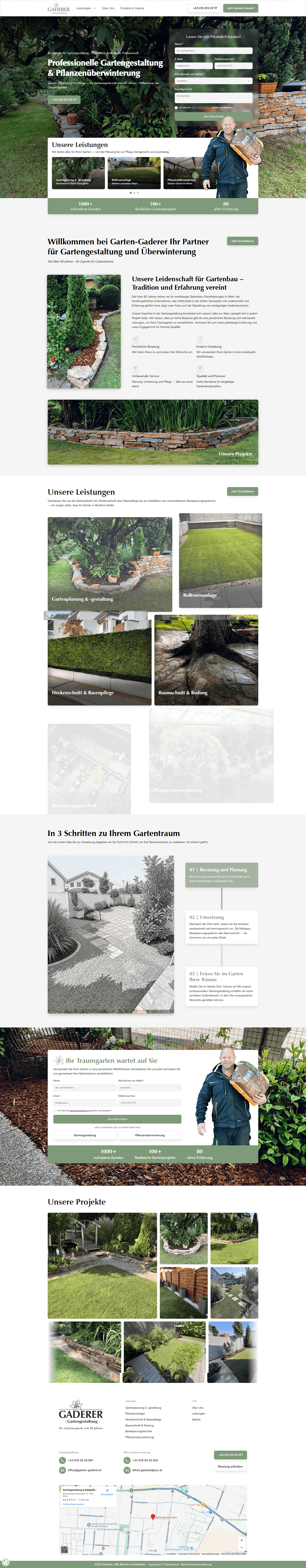Professional website design for Garten Gaderer, a garden landscaping company in Austria